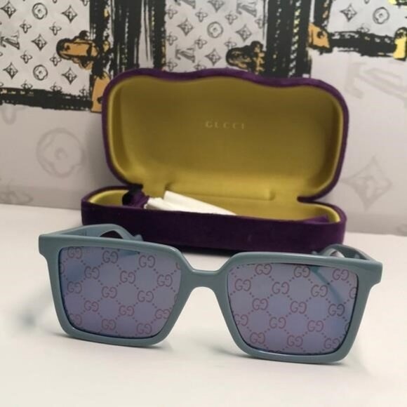 NEW AUTHENTIC Gucci Blue Square Sunglasses GG1540S 003 - Picture 8 of 13